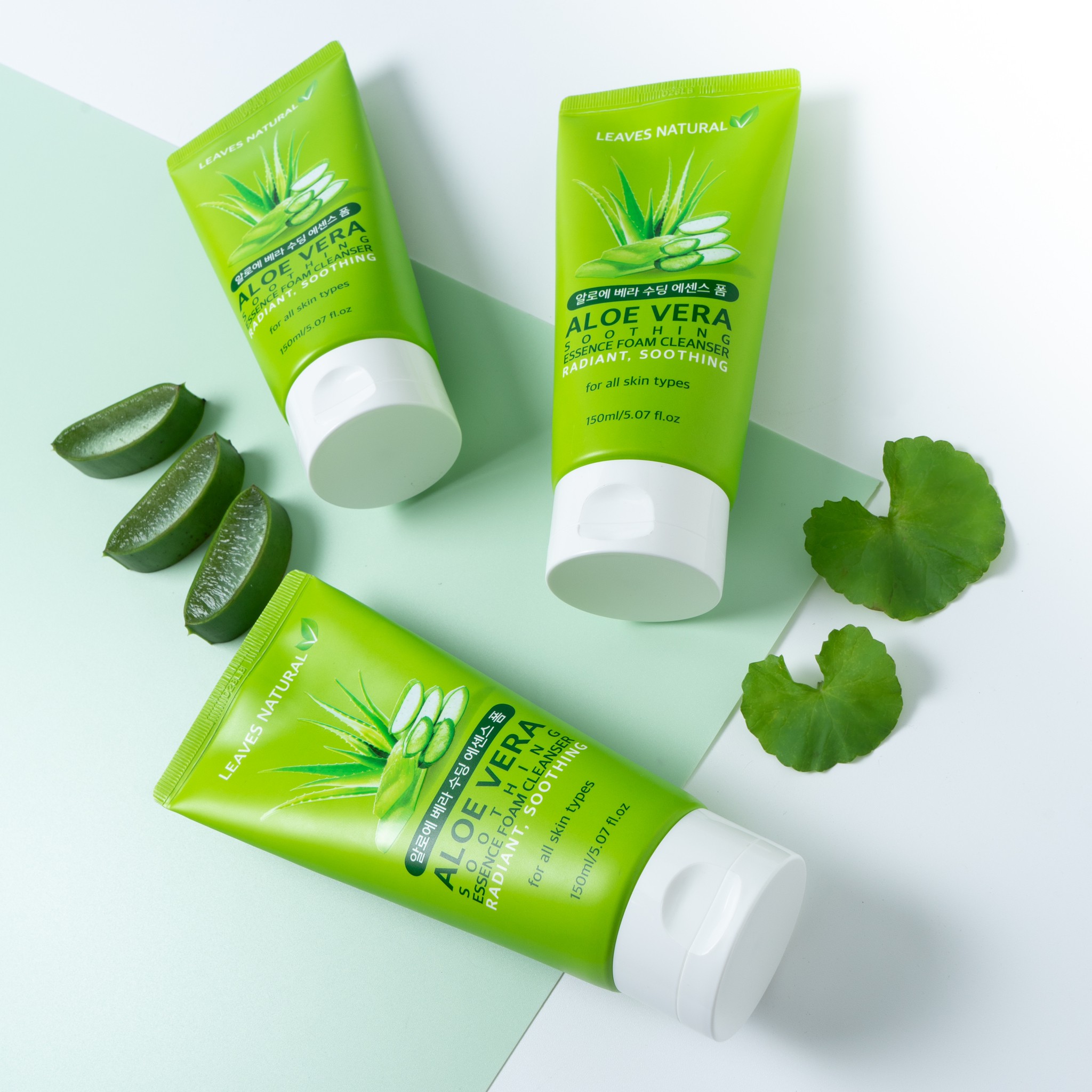 Aloe Vera Soothing Essence Foam Cleanser,Foam,โฟม,โฟมล้่งหน้า,ทำความสะอาดหน้า,ลดสิว,ล้างหน้า